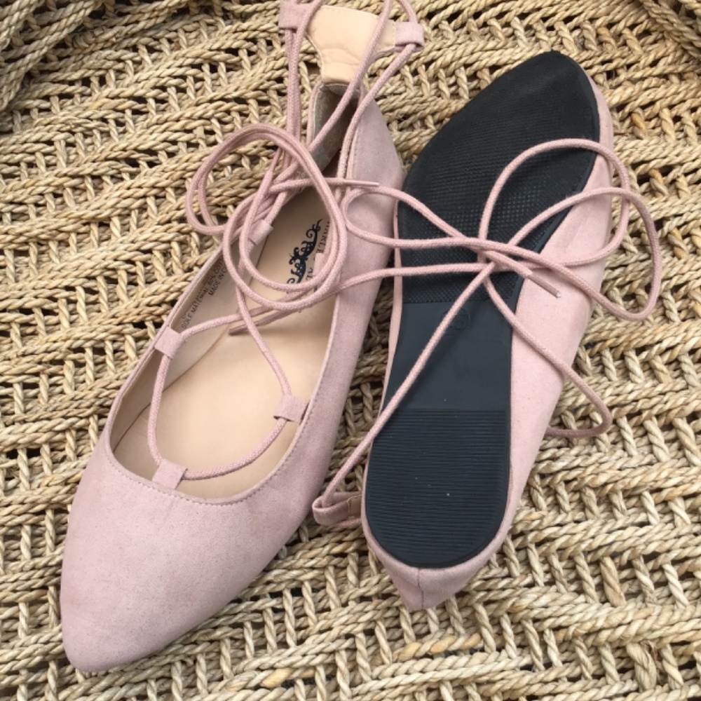 Pink Suede Lace Up Shoe